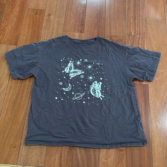 Shein Brown Short Sleeve Tees with Graphic Designs size M - Picture 1 of 5